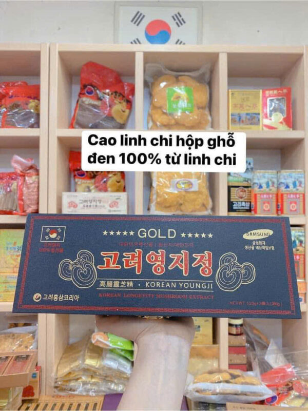 Cao linh chi GOLD Korean Youngji hộp gỗ đen Hàn Quốc