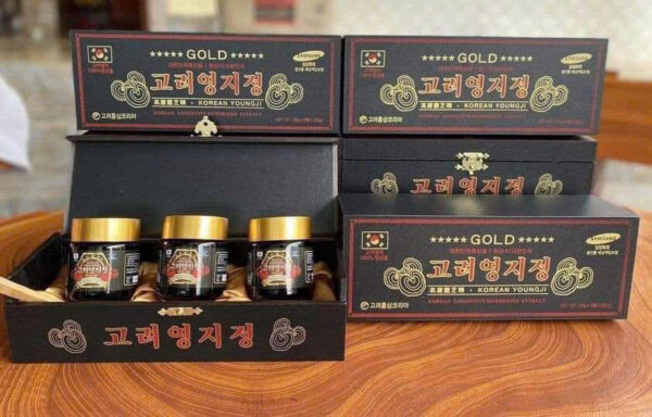 Cao linh chi GOLD Korean Youngji hộp gỗ đen Hàn Quốc