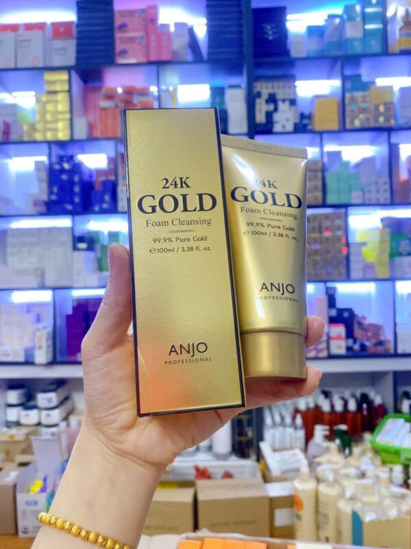 Sữa rửa mặt Anjo 24k Gold 100 ml Hàn Quốc - Chứa 99,9% vàng nguyên chất