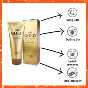 Sữa rửa mặt Anjo 24k Gold 100 ml Hàn Quốc - Chứa 99,9% vàng nguyên chất